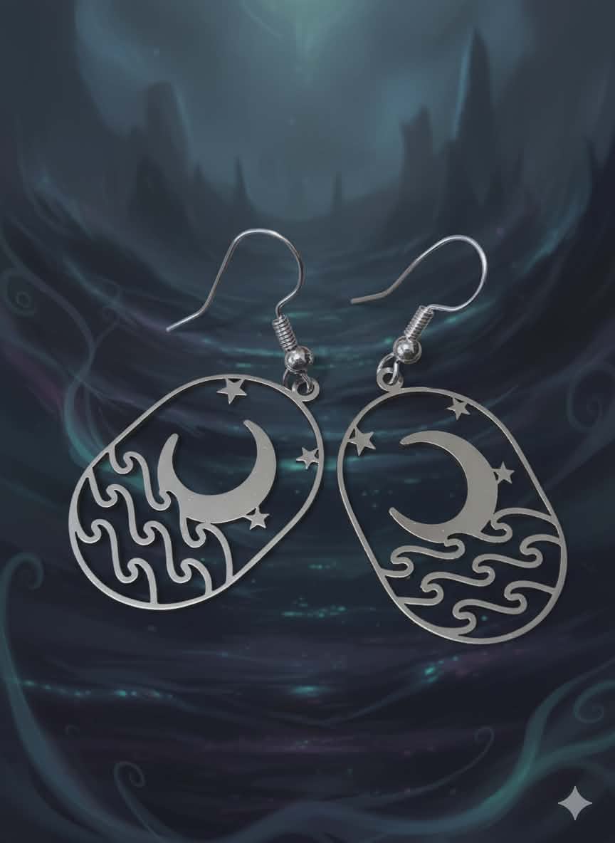 Moon Over The Waves Earrings